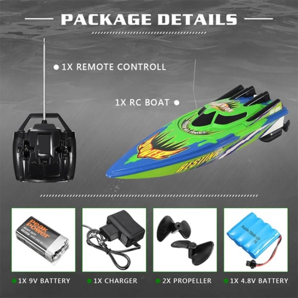 Rc Boat 30 Km/h High Speed Racing Uppladdningsbara batterier Remot red one-size