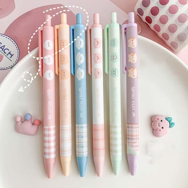 6 STK/SÆT Kuglepen Rollerball Pen Gelpenne 6PCS/SET