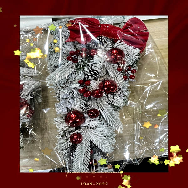 Jul flockande krans rottinghänge WREATH-45CM WREATH-45CM Wreath-45cm