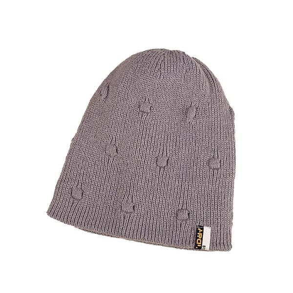 Varm vinterstickad mössa kändis samma tröja pile style höst och vinter utomhus håll värmen unisex(M,Beige)
