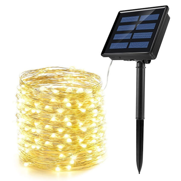 Utendørs Solar String Lights, 200LED 22M 8 moduser IP65 Vanntett S