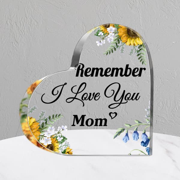 #1 Akryl Hjerteformet Skrivebords Ornament Gave Kreativ Transparent