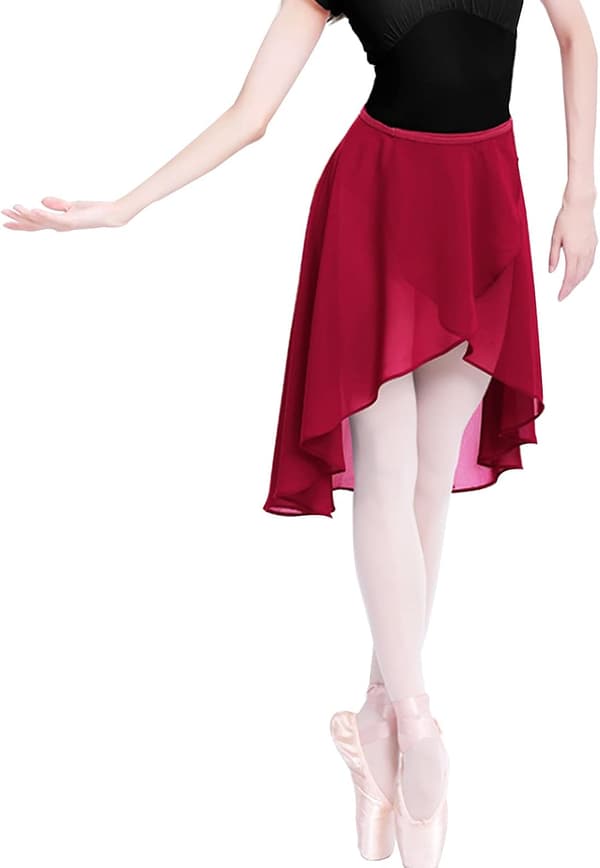 Balletdans Chiffon Nederdel til Kvinder/Piger. Justerbar Taljeindpakning