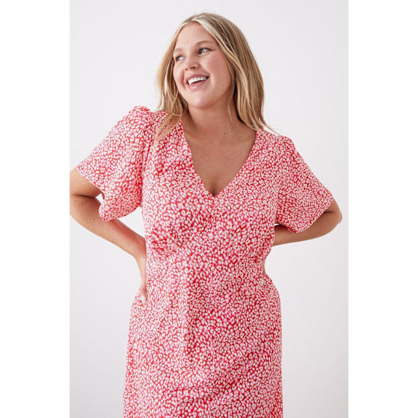 Dorothy Perkins Dame/Dame Print Empire Seam Plus Midikjole Pink 18 UK