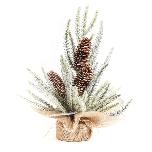 Bordplade mini juletræs grene med kogler til dekoration