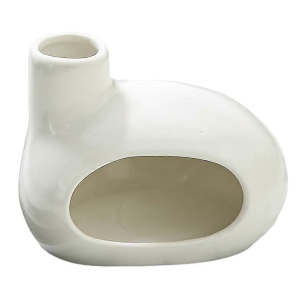 Keramisk holder - Askeoppsamler for pinner og salvie - Unikt design for meditasjon, hvit