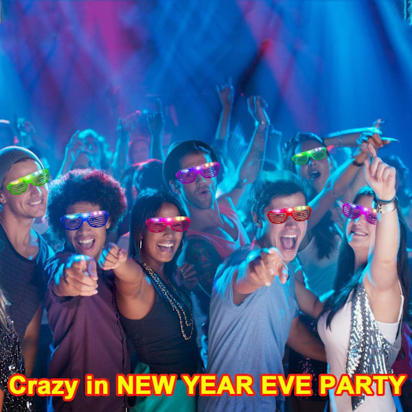 LED-glasögon Glow in the Dark Party gynnar tillbehör för barn 24-pack