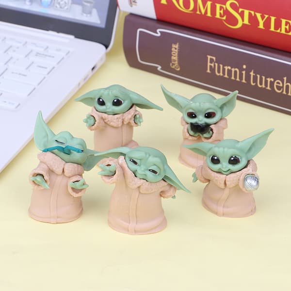 5 st/ set Baby Yoda Grogu Mandalorian actionfigur leksaker