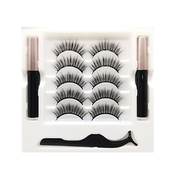 Magneettiset ripset ja eyeliner-setti, pari luonnollisen näköisiä irtoripsiä magneettisella eyeliner-pinsetillä, helppo levittää 5