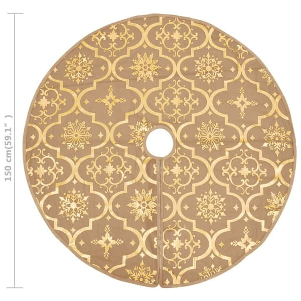 vidaXL Julgranskrage lyxig med gul strumpa 150 cm tyg yellow