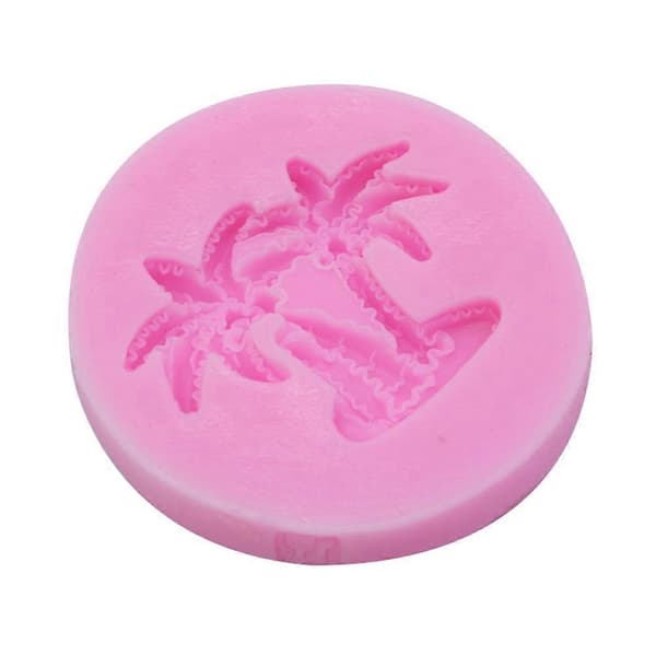 Kokospalme Kageform DIY Smuk Dessert Bage Silikoneform til Butik Hjem Køkken (Pink)
