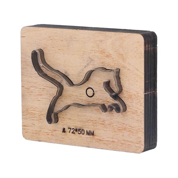 Læderskærestanse Tigerform Punch Cutter Håndværksform Værktøj 72x50mm til Papir Gummi