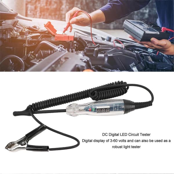 DC Digital LED Krets Tester med Voltmeter 360V Bil Lys Tester Auto Elektrisk Spenning Tester Penn for Hovedlys Baklys Blinklys