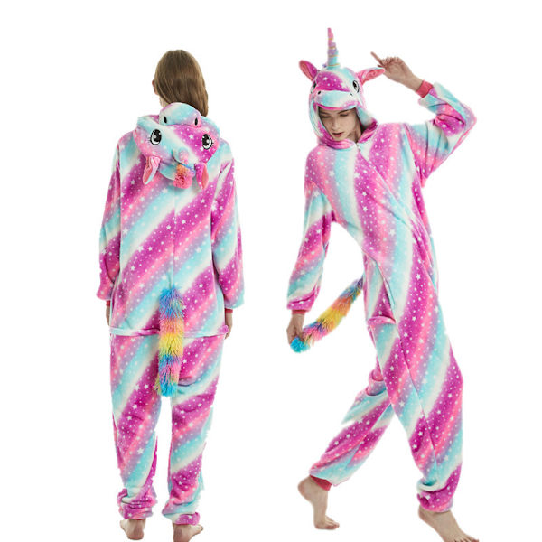 Söt tecknad anime djur pyjamas pyjamas för män och kvinnor Starry Sky Heavenly Horse 140#
