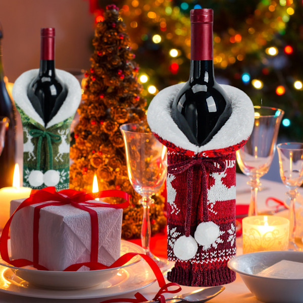 Objet déco cache bouteille de vin pour Noël