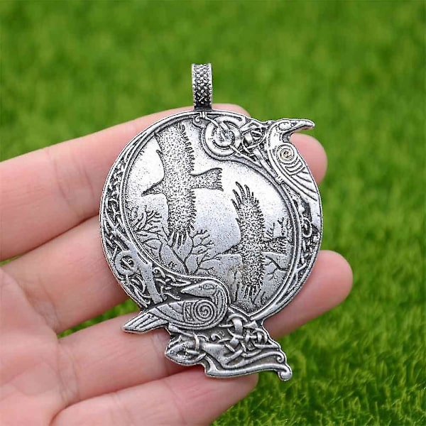 Odin Raven Amulett Kråk Talisman Wicca Fågelsmycken Viking Halsband Alla hjärtans dag present Style 3 Bronze