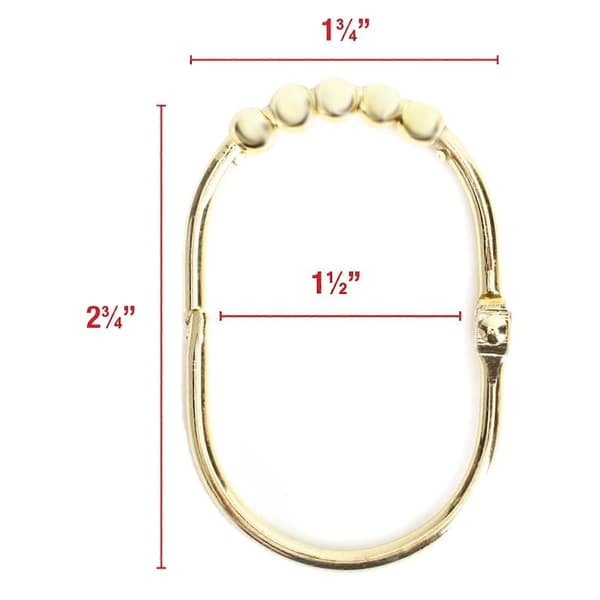 24-pack breda duschdraperiringar krokar set, dekorativ kromfinish, lättglidande rullar, ringar för S