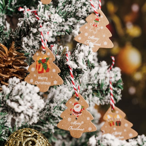 Juletiketter Kraftpapir Juletrepynt Hiss