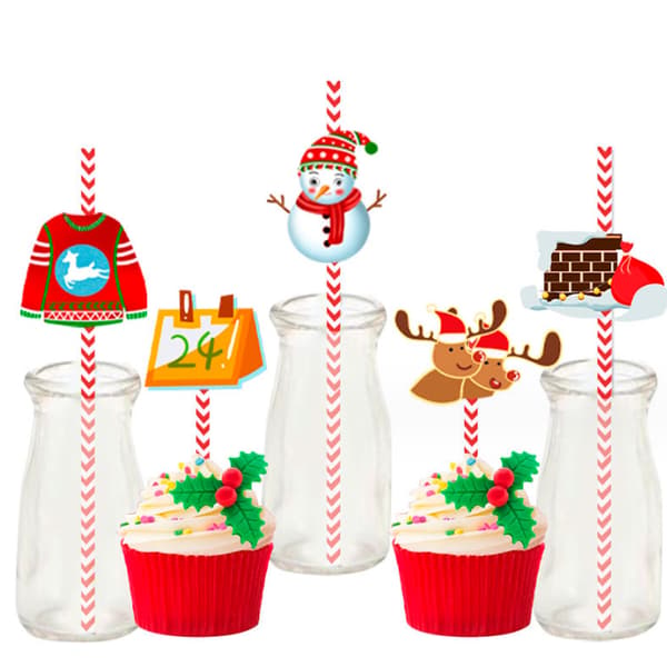 24 stycken julfesttillbehör, julengångspapper