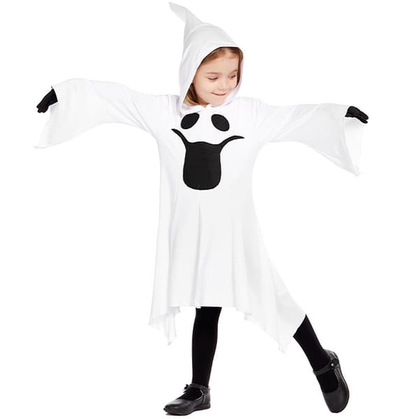 Hooded Ghost Costume Unik Mönster össittande All-match Klänning L