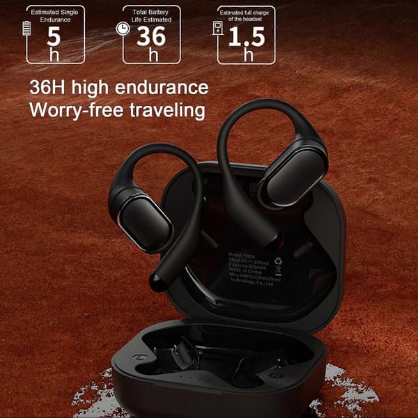 1 sæt trådløse Bluetooth-kompatible øretelefoner HiFi Stereo Støjreducerende hovedtelefoner til sport