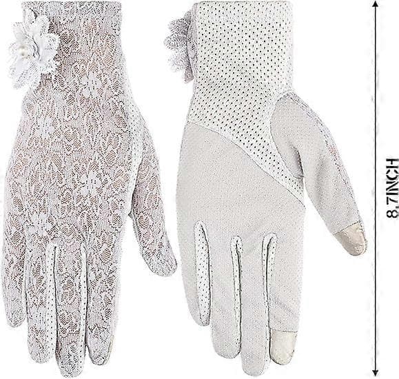 Spetshandskar med blommor för dam, eleganta korta spetshandskar, sommarhandskar
