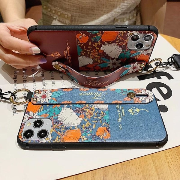 Applicer på smukt etui til Iphone 11 12 13 14 Pro Max 12mini Se 2020 7 8 Plus X Xs Max Soft Phone Holder Case Cover Mobiltelefon C