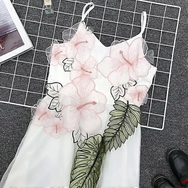 Blomsterblonde Klær Broderi Applikasjon DIY Håndverk Patch Blomsterblad Patch
