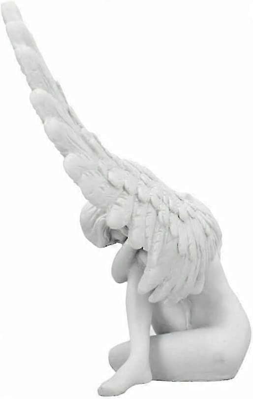 Religiøs harpiksstatuett i form av en engel til hagen