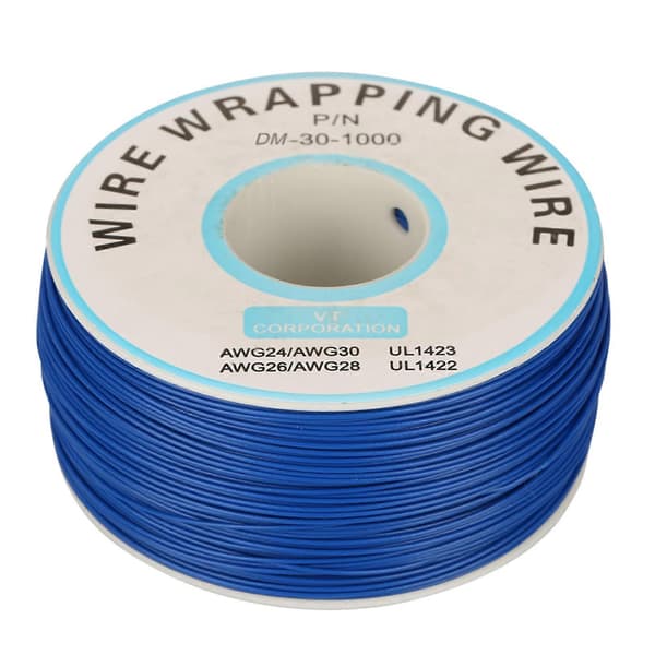 1 rull trådinnpakning enkelt kobbertråd 30AWG kabel 0,25 mm kjernediameter (blå)