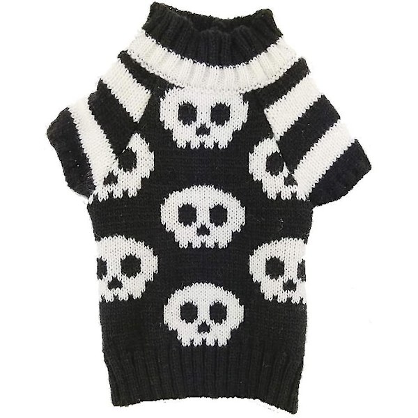 Pet Halloween Kostymsvart Skeleton-xxs
