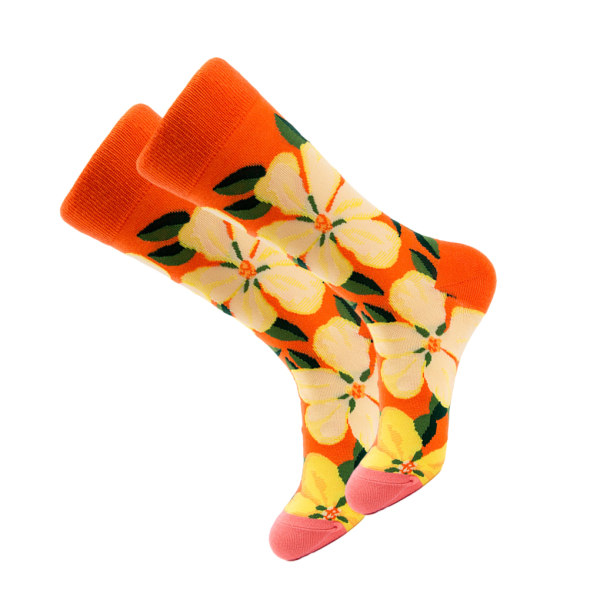 1/2/3/5 Färgglada Blomma Och Växter Strumpor För Dam - Lämplig 2#One size fits all 1 Pc