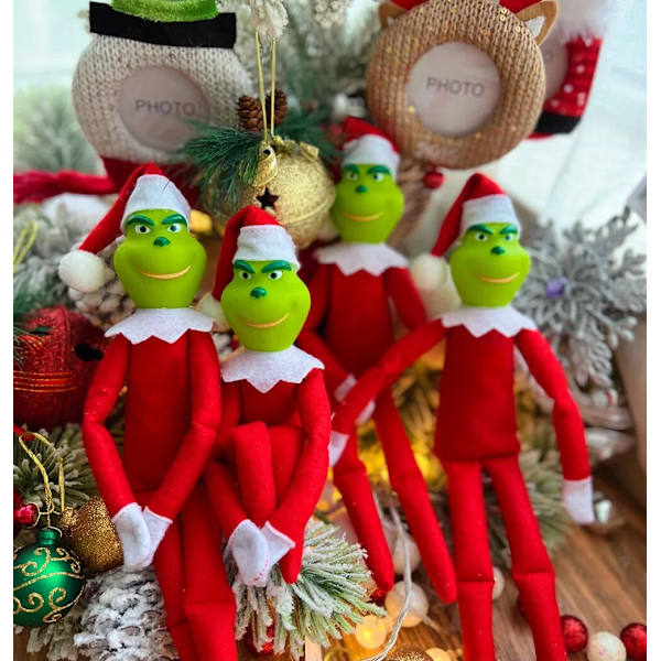 32cm Christmas Elf Doll Grinch Ornament Julepynt red