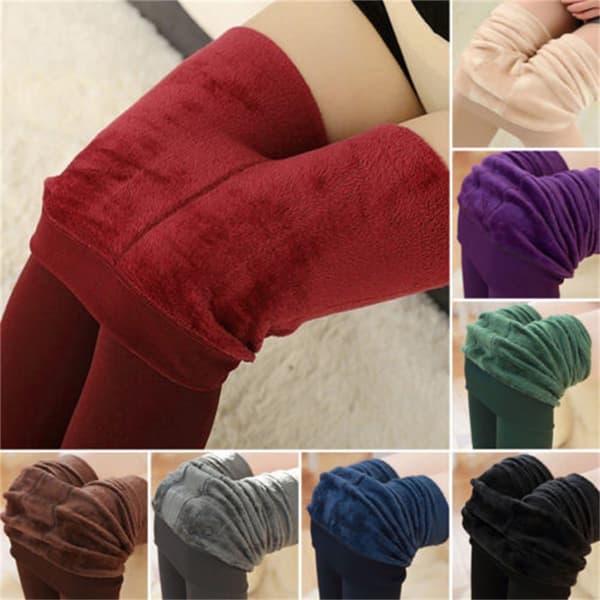 Slim Leggings Termiske Bomulls Bukser Tykke strømper LILLA