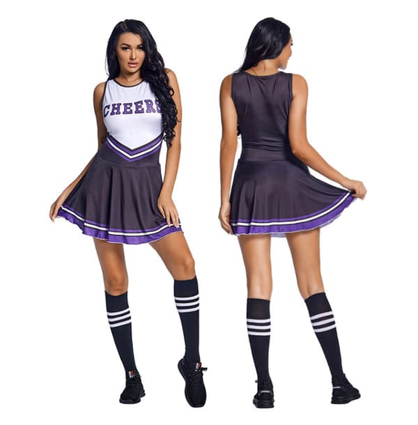 Cheerleader kostym för kvinnor Halloween outfit black M