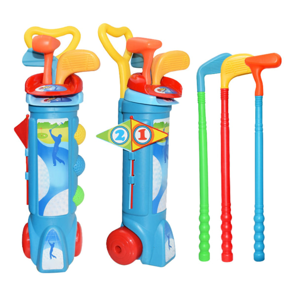 Golf Pro Set Leksak för barn Småbarn Golfklubbor Flaggor Träningsbollar Sport inomhus