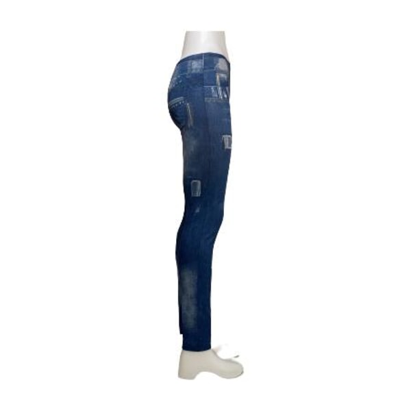 Mönstrade Jeans Leggings med tryck blue one size