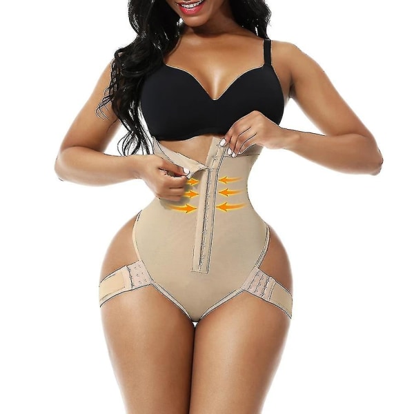2-i-1 Casual High Waist Hip Lifting Shaper Bukser til Kvinder Beige XL