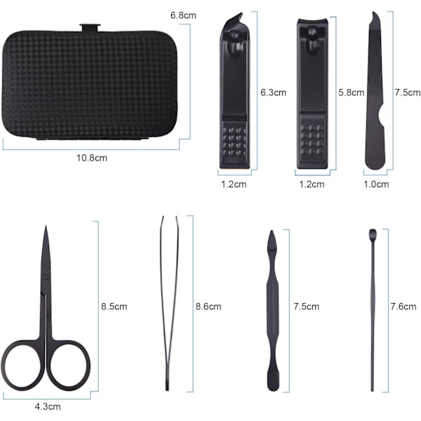 Nagelklippare, 7 st Professionell set, nagelsaxar & E