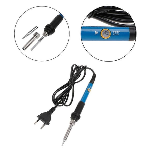 220V 60W Justerbar Temperatur Loddebolt Sveisepistol Varmepenn EU