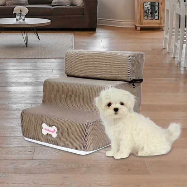Kattrampstege Klätterplattform för husdjur Hundtrappa Steg för SUV Khaki