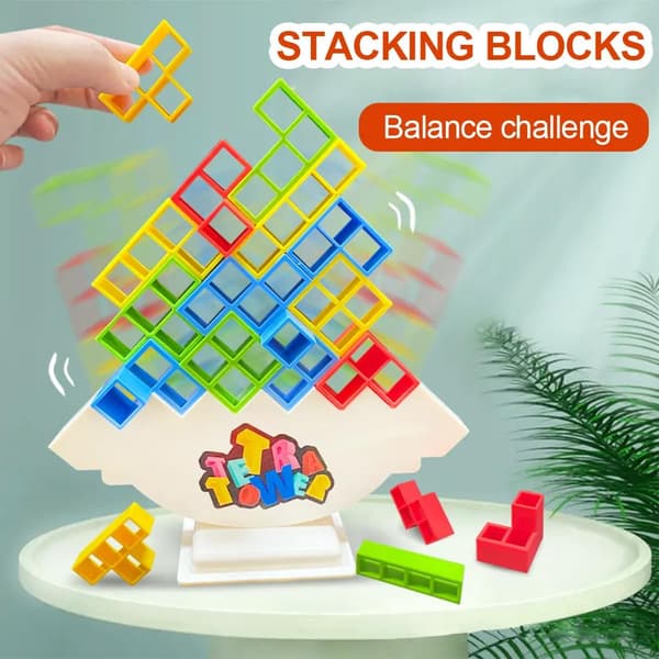 Tetra Tower Game Tetris Balance Legetøj Stabling Blok Stak Saml