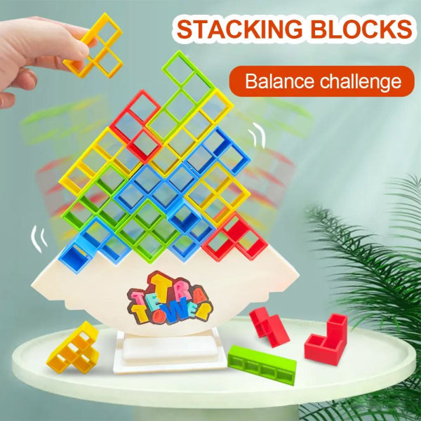 Tetra Tower Game Tetris Balance Toy Stacking Block Stack Assembl