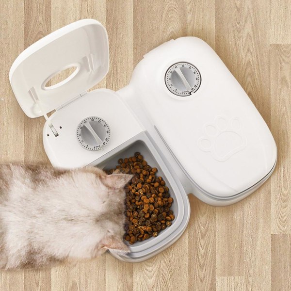 350ml/700ml Smart Pet Feeder Intelligent Automatisk Tidsinställd Pet Fee Double Meal Grey one