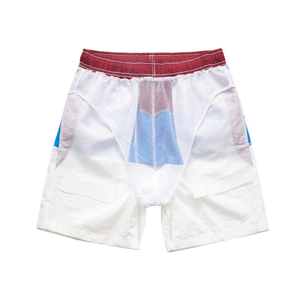 1/2/3/5 Hengittävät ja tyylikkäät miesten shortsit - kesään Blue and Wine Red L,1 1 Pc