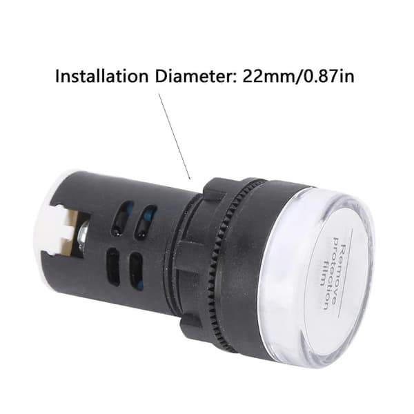 10 stk AD16-22DS LED-signallys Hvit indikator med høy lysstyrke Utstyrstilbehør AC/DC12V