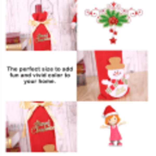 Lace Wine Bottle Cover Sticker Skyddsärm Party Christmas Elk