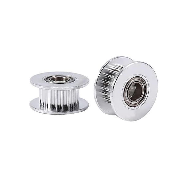 2 stk. aluminium 5 mm indvendig diameter tandremstræk tomgangshjul med leje til 3D-printer