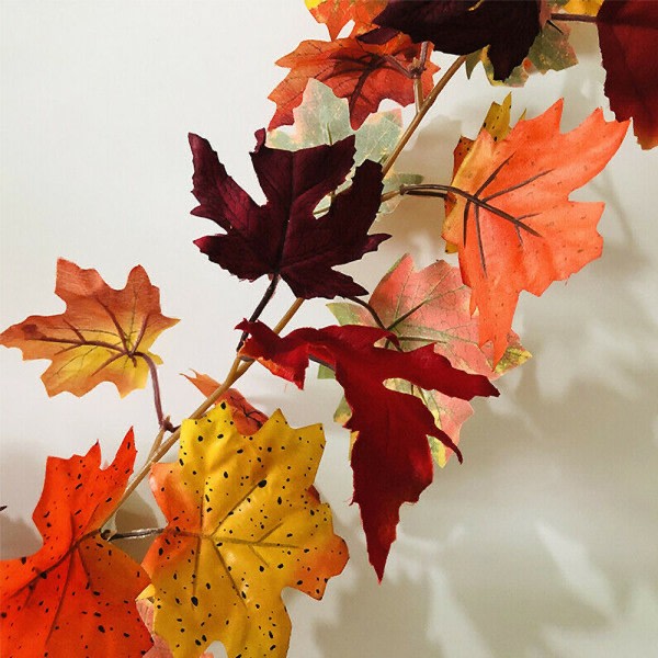 Halloween LED Höst Höst Lönnlöv Garland hängande dekorationer maple leaf