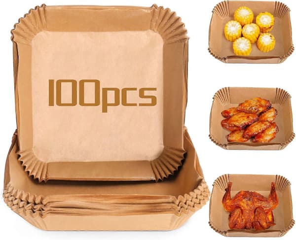 100 airfryer papirformer, bakepapir, bakepapir, oljeabsorberende papirformer